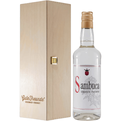 San Faustino Sambuca liqueur with wooden gift box