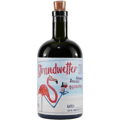 Beach weather cocktail liqueur with wooden gift box