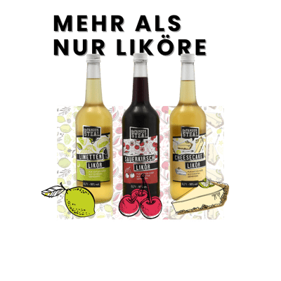 The Famous Steal 3 liqueur package (1x lime liqueur + 1x cheesecake liqueur + 1x sour cherry liqueur)
