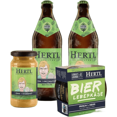 Hertl Brotzeit Bundle OMA (2x Bernstein Bock + 1x Biersenf + 1x Bier Leberkäse)