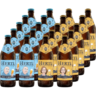 Mixed package Papa & Mutti (10x Mutti's Sonnenschein Helles + 10x Papa's Weißheit wheat beer)