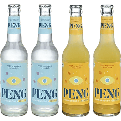 PENG Organic CaffeineMix 12-pack orange+lemon (6x caffeinated orange soda + 6x caffeinated lemon soda)