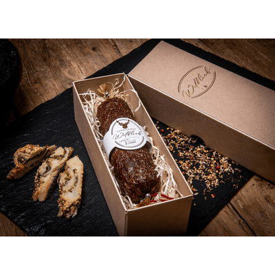 Heidelbeer-Damwildsalami mit Schweinefleisch von Purely Green