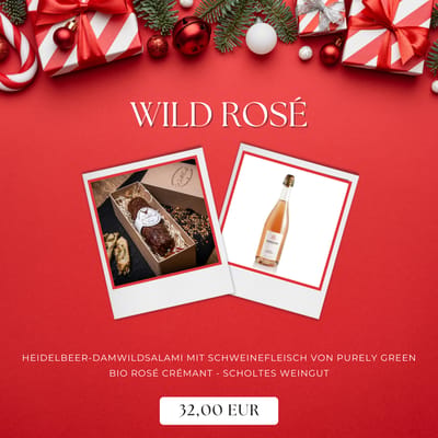 Wild Rosé gift set (1x fallow deer and blueberry salami + 1x rosé crémant)