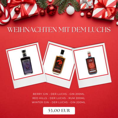 Christmas with the Luchs gift set (1x Winter Gin + 1x Berry Gin + 1x Rum)