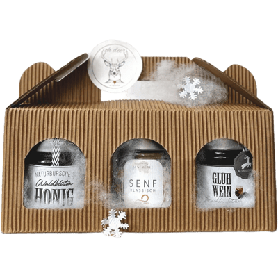 Naturbursche 3er Häuschen XMAS - Gourmet Spread Box