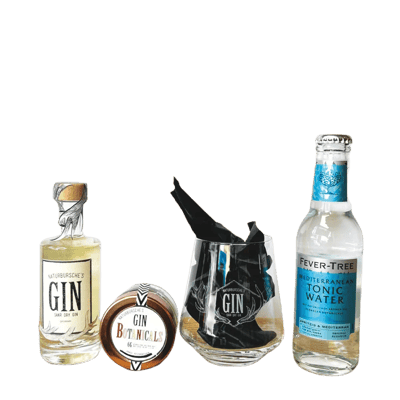 Naturbursche BeGINner Box Deluxe (1x Saar Dry Gin + 1x Fever Tree Mediterranean Tonic Water + 1x Gin Botanicals Lemongrass + 1x Gin Glass)