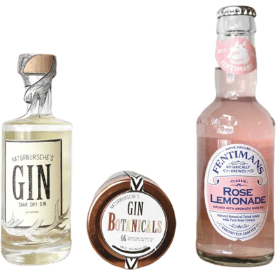Naturbursche BeGINner Box Rosé (1x Saar Dry Gin + 1x Fentimas Rose Lemonade + 1x Gin Botanicals Rose)