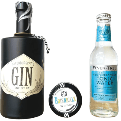 Naturbursche Gentlemen's Gin Box (1x Saar Dry Gin + 1x Tonic Water + 1x Gin Botanicals Lemongrass)