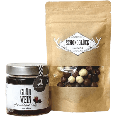 Naturbursche Kleine Wichtelbox (1x Glühwein Aufstrich + 1x Schoko Beeren)