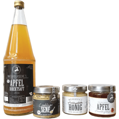 Naturbursche orchard box (1x apple spread + 1x mustard + 1x honey + 1x apple juice)
