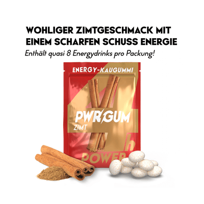 PWRGUM Cinnamon box of 10 - Energy chewing gum