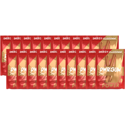PWRGUM Zimt 20er-Pack - Energy-Kaugummis