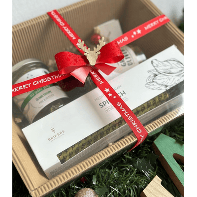 Weihnachts-Präsentkorb Olymp (1x Olivenöl + 1x Rotweinessig + 1x Bergtee+ 1x Oliven + 1x Honig + 1x Weißwein) 2