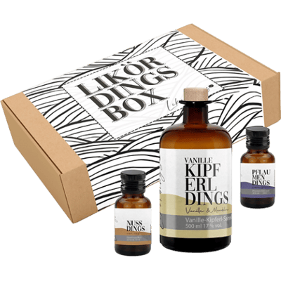 Likördings Box - XL #2 Liköre (1x Vanillekipferl + 1x Nuss + 1x Pflaume)