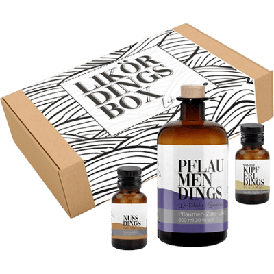 Likördings Box - XL #3 Liköre (1x Pflaume + 1x Nuss + 1x Vanillekipferl)