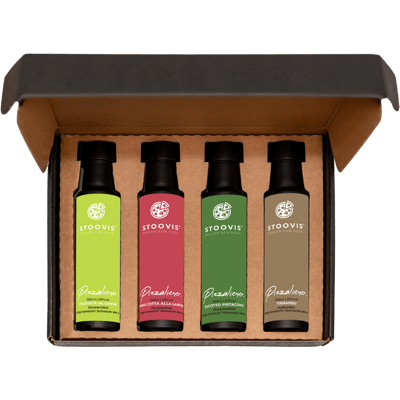 Pizzaliener dessert gift box (1x lemon liqueur + 1x pana cotta liqueur + 1x pistachio liqueur + 1x coffee liqueur)