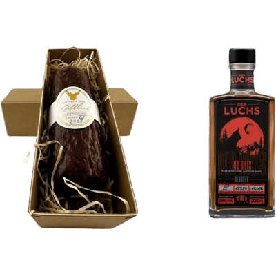 Christmas salami & rum gift set (1x fallow deer blueberry salami + 1x Red Hills rum spirit)