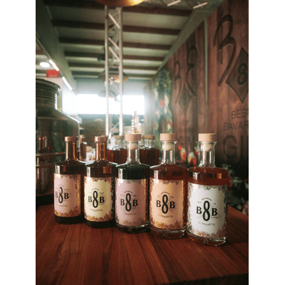 B8B Starting 5 tasting package (1x Dry Gin Lemon + 1x Dry Gin Raspberry + 1x Glüh Gin + 1x Gipfel Gin + 1x Plum Liqueur)