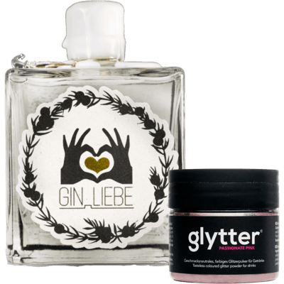 Gin Liebe Dry Gin with Glytter Bundle (1x Dry Gin + 1x Glytter in desired color + 1x Car Perfume)