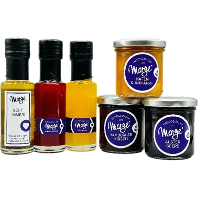 Marge's Feine Box No. 1 tasting package (3x fruit spread + 2x vinegar + 1x oil)
