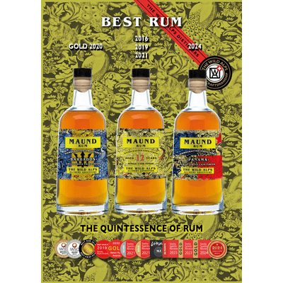 Maund Rum "BEST RUM - Gold TASTING Collection" (1x Rum Jamaica + 1x Barbados Rum + 1x Panama Rum)