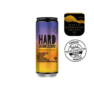9x Rudy's Kombucha - Hard Kombucha Passion Fruit - alcoholic Kombucha
