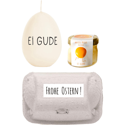Miss Pell Easter gift set (1x egg liqueur + 1x egg candle)