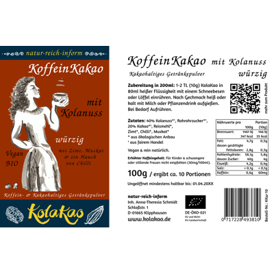 natur-reich-inform KolaKao - Bio KoffeinKakao mit Kolanuss - würzig