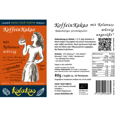 natur-reich-inform KolaKao - Bio KoffeinKakao mit KolanussKoffeinKakao mit Kolanuss - würzig & ungesüßt