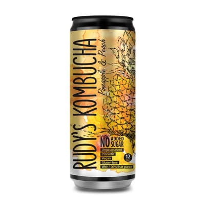 9x Rudy's Kombucha - Pineapple & Peach