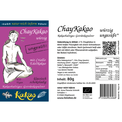 natur-reich-inform ChayKakao - würzig & ungesüßt