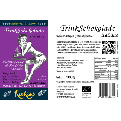 natur-reich-inform TrinkSchokolade Italiano