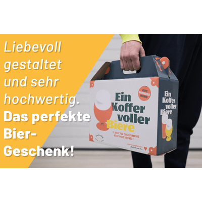 Prost Koffer - Premium Bier Geschenk Paket (10x Craft Beer + 1x Bierdeckel + 1x Craft Beer-Booklet)