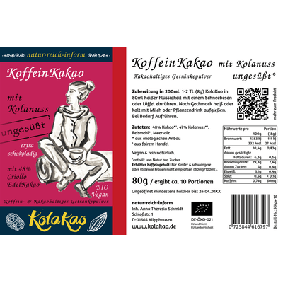 natur-reich-inform Bio KolaKao - KoffeinKakao mit Kolanuss ungesüßt