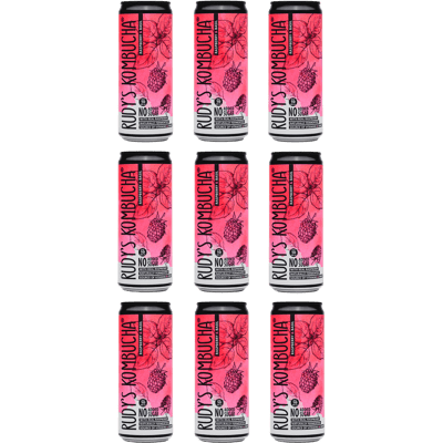 9x Rudy's Kombucha - Raspberry & Basil