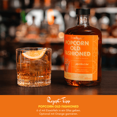 Cocktail art Popcorn Old Fashioned - Bottled Cocktail