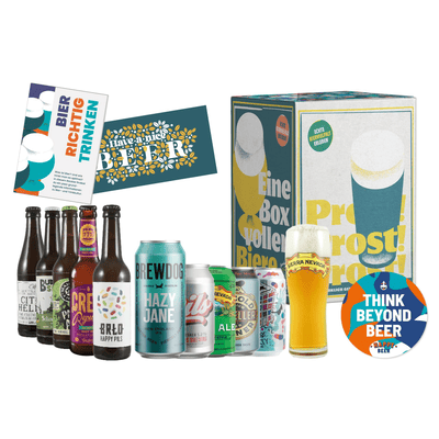 Your box full of beers (10x craft beer + 1x tasting glass)