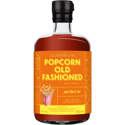 Cocktail art Popcorn Old Fashioned - Bottled Cocktail
