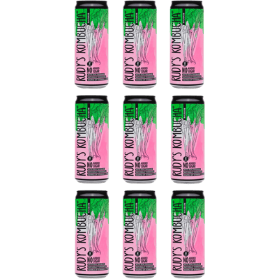 9x Rudy's Kombucha - Rhubarb