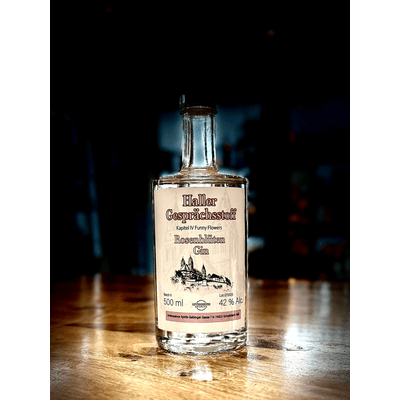 Haller Gesprächsstoff Kapitel IV Funny Flowers Rosenblüten Gin