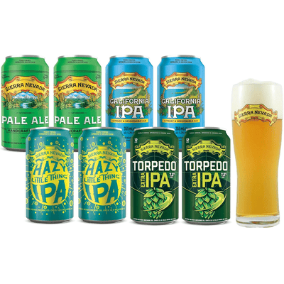Sierra Nevada Brewing Craft Beer Mix Paket (2x4 Dosen und 1 Sierra Nevada Bierglas)