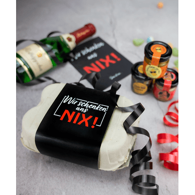 Gift set "Wir schenken nix uns" (6x mustard specialties in an egg carton)