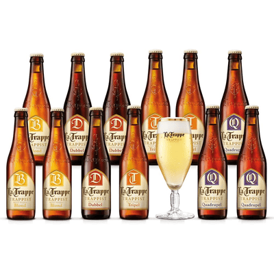 La Trappe Mix Pack / 12 renommierte Trappistenbiere + La Trappe Bierglas)