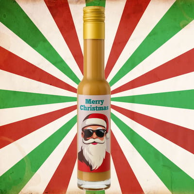 Deheck Spekulatius cream liqueur with Santa Claus retro motif