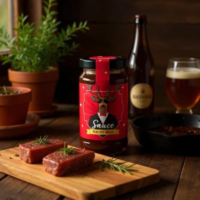 Grillsauce mit Wildpreiselbeeren Wildes Rentier "Macht Wild"