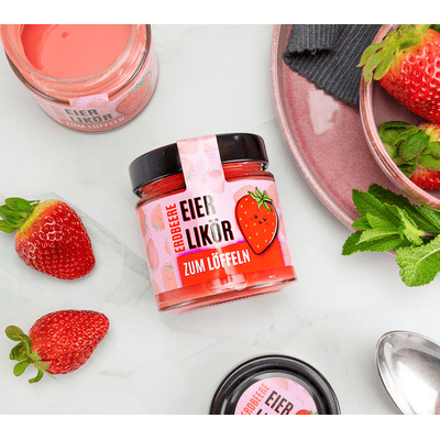 Spoonful of strawberry eggnog