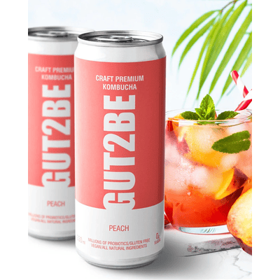 12x GUT2BE Selbstgebrautes PREMIUM-Kombucha Pfirsich