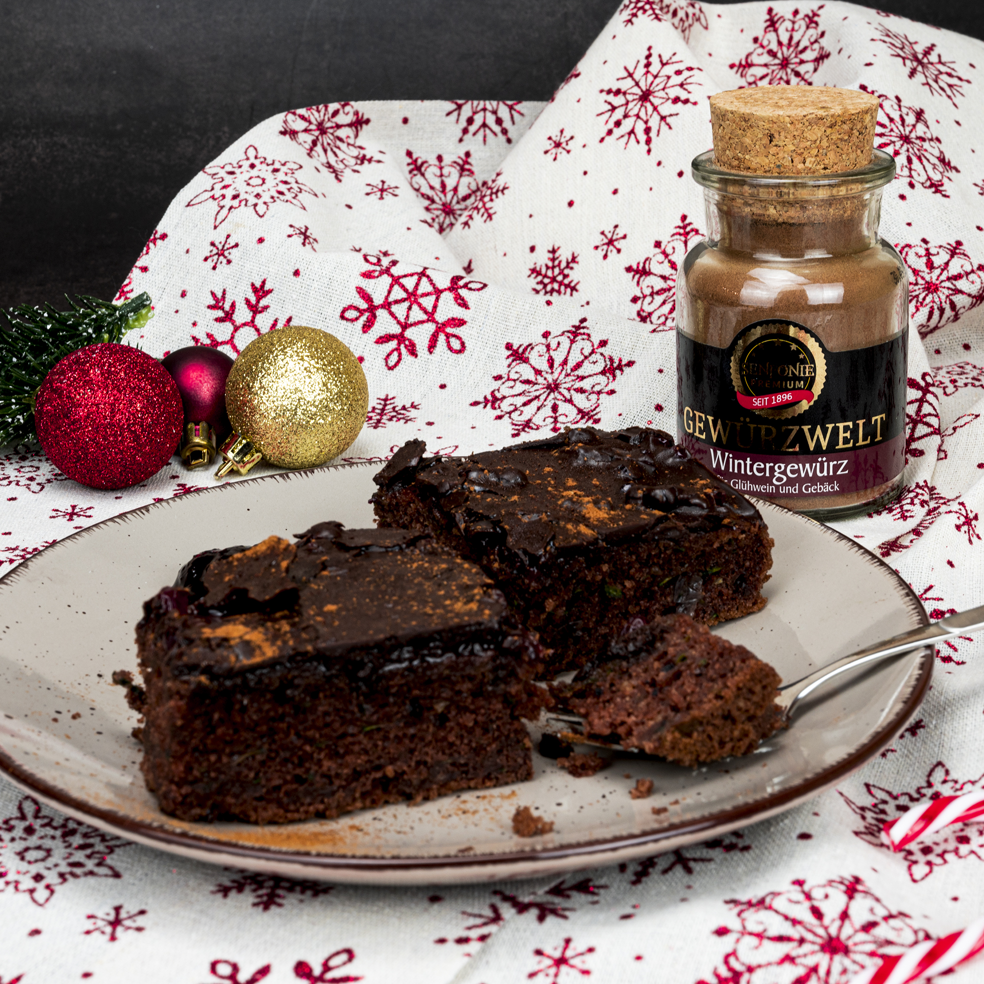 Geschenkbox Frohes Fest (1x Glühwein + 1x Dressing + 1x Senf + 3x Gewürze)