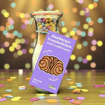 Picknickliebe Hamburger Franzbrötchen Bunte Schokolinsen - Backmischung